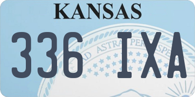 KS license plate 336IXA