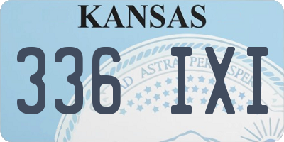 KS license plate 336IXI