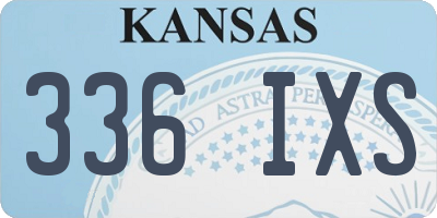 KS license plate 336IXS