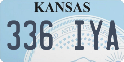 KS license plate 336IYA