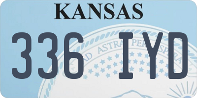 KS license plate 336IYD