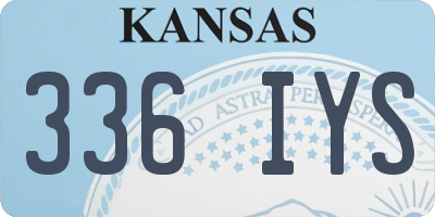 KS license plate 336IYS