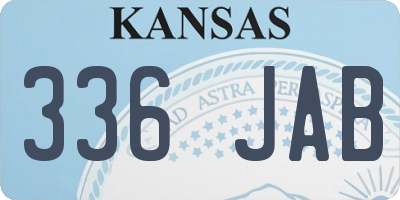 KS license plate 336JAB