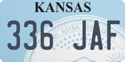 KS license plate 336JAF