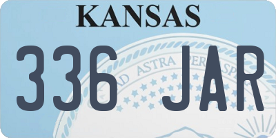 KS license plate 336JAR