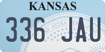 KS license plate 336JAU