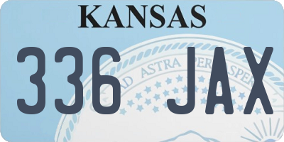 KS license plate 336JAX