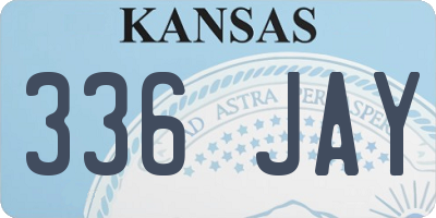 KS license plate 336JAY