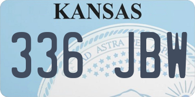 KS license plate 336JBW