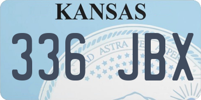 KS license plate 336JBX