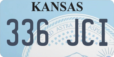 KS license plate 336JCI