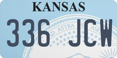 KS license plate 336JCW