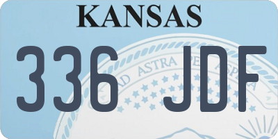 KS license plate 336JDF