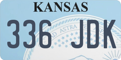 KS license plate 336JDK