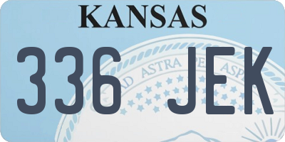 KS license plate 336JEK