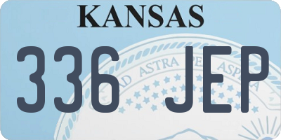 KS license plate 336JEP