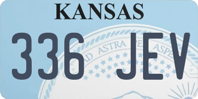 KS license plate 336JEV