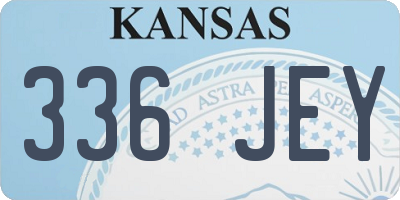 KS license plate 336JEY