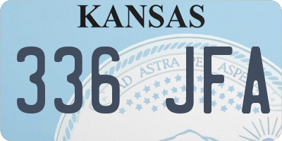 KS license plate 336JFA