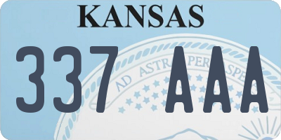 KS license plate 337AAA