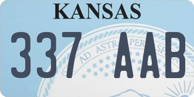 KS license plate 337AAB