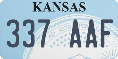 KS license plate 337AAF
