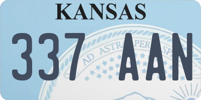 KS license plate 337AAN