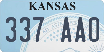 KS license plate 337AAO