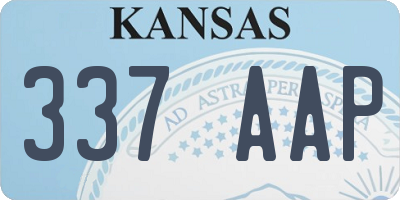 KS license plate 337AAP