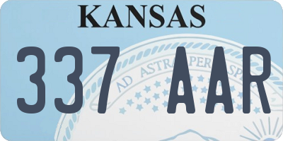 KS license plate 337AAR