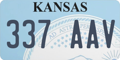 KS license plate 337AAV