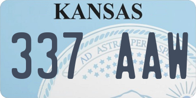 KS license plate 337AAW