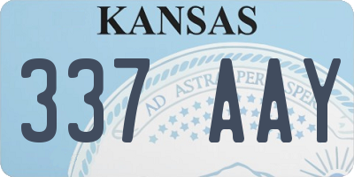 KS license plate 337AAY