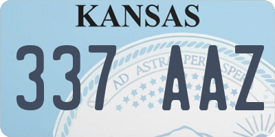 KS license plate 337AAZ