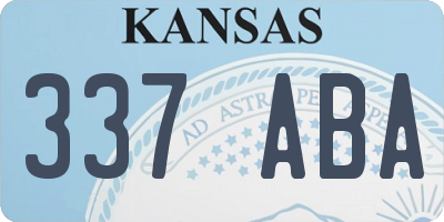 KS license plate 337ABA
