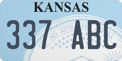 KS license plate 337ABC