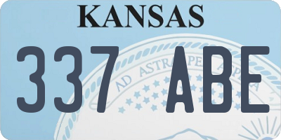 KS license plate 337ABE