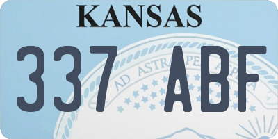 KS license plate 337ABF