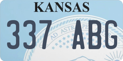 KS license plate 337ABG