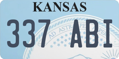 KS license plate 337ABI