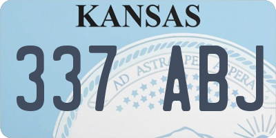 KS license plate 337ABJ