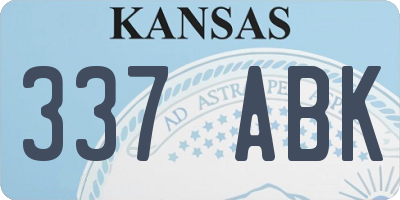KS license plate 337ABK