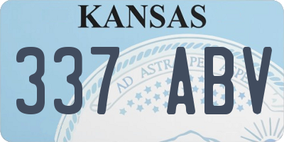 KS license plate 337ABV