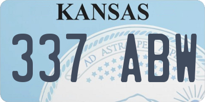 KS license plate 337ABW