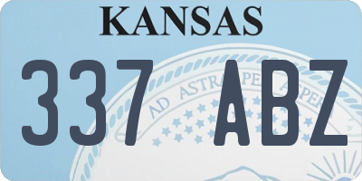 KS license plate 337ABZ