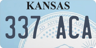 KS license plate 337ACA