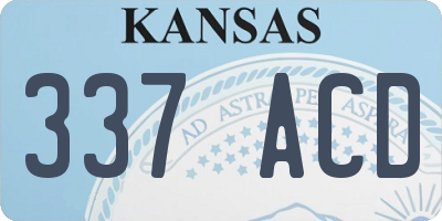 KS license plate 337ACD