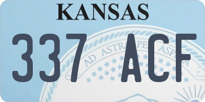KS license plate 337ACF