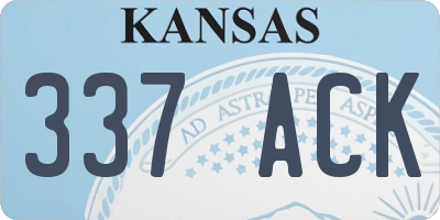 KS license plate 337ACK