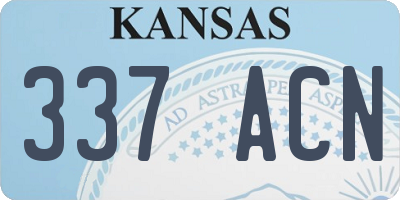 KS license plate 337ACN